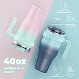 40oz tumbler with handle for easy grip